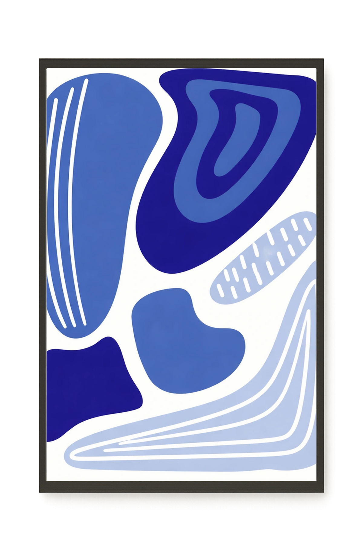 Flowing blue abstract shapes Canvas Wall Art