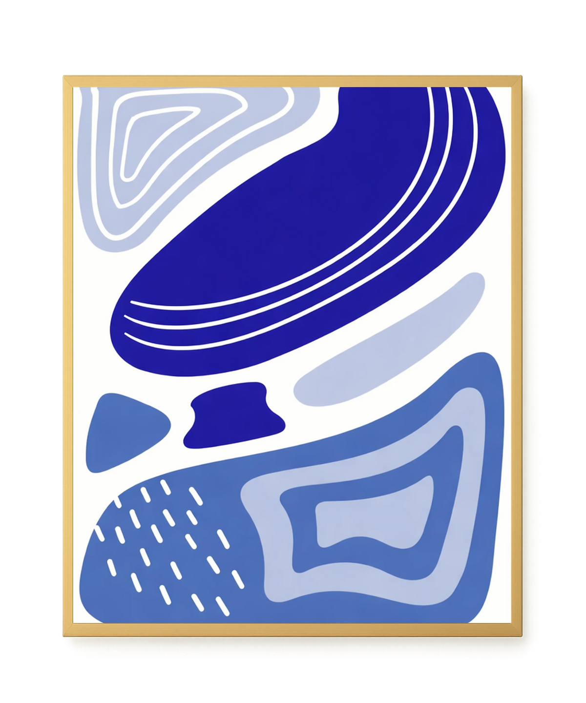 Layered blue flowing pattern Canvas Print