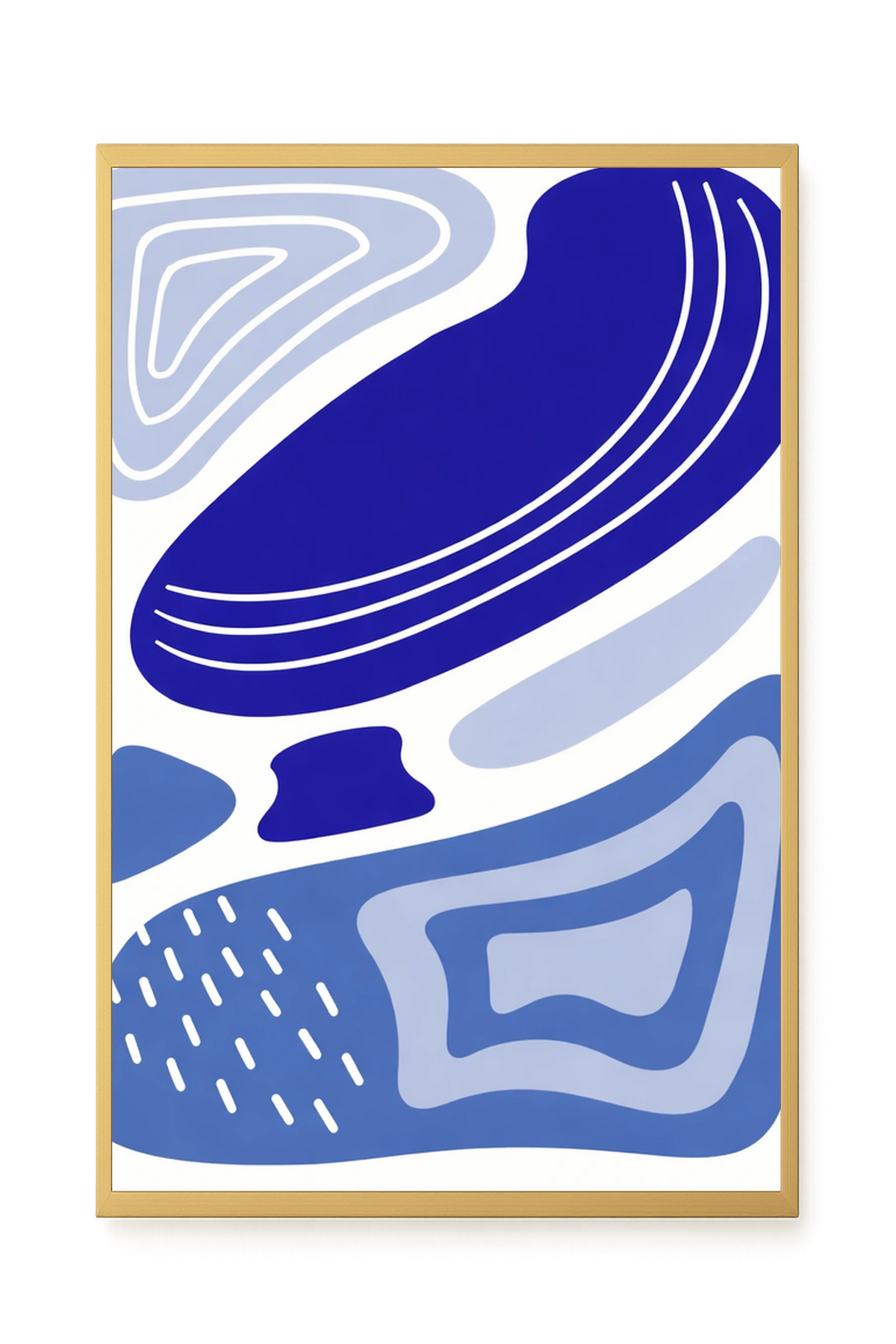 Layered blue flowing pattern Canvas Print