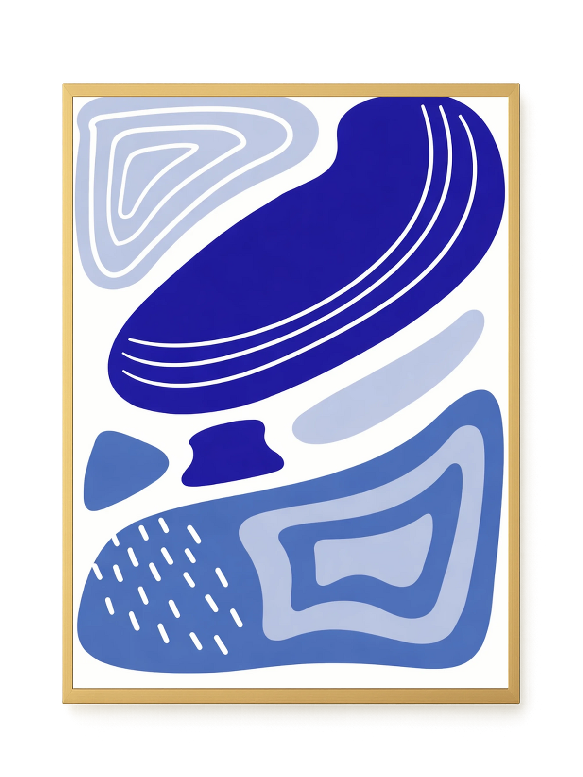 Layered blue flowing pattern Canvas Print