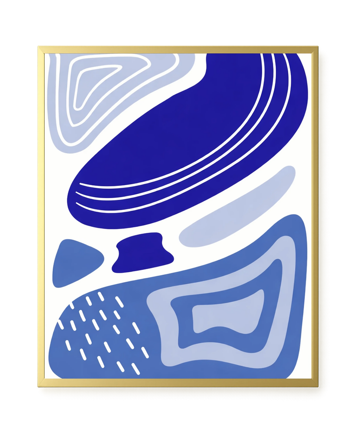 Layered blue flowing pattern Canvas Print