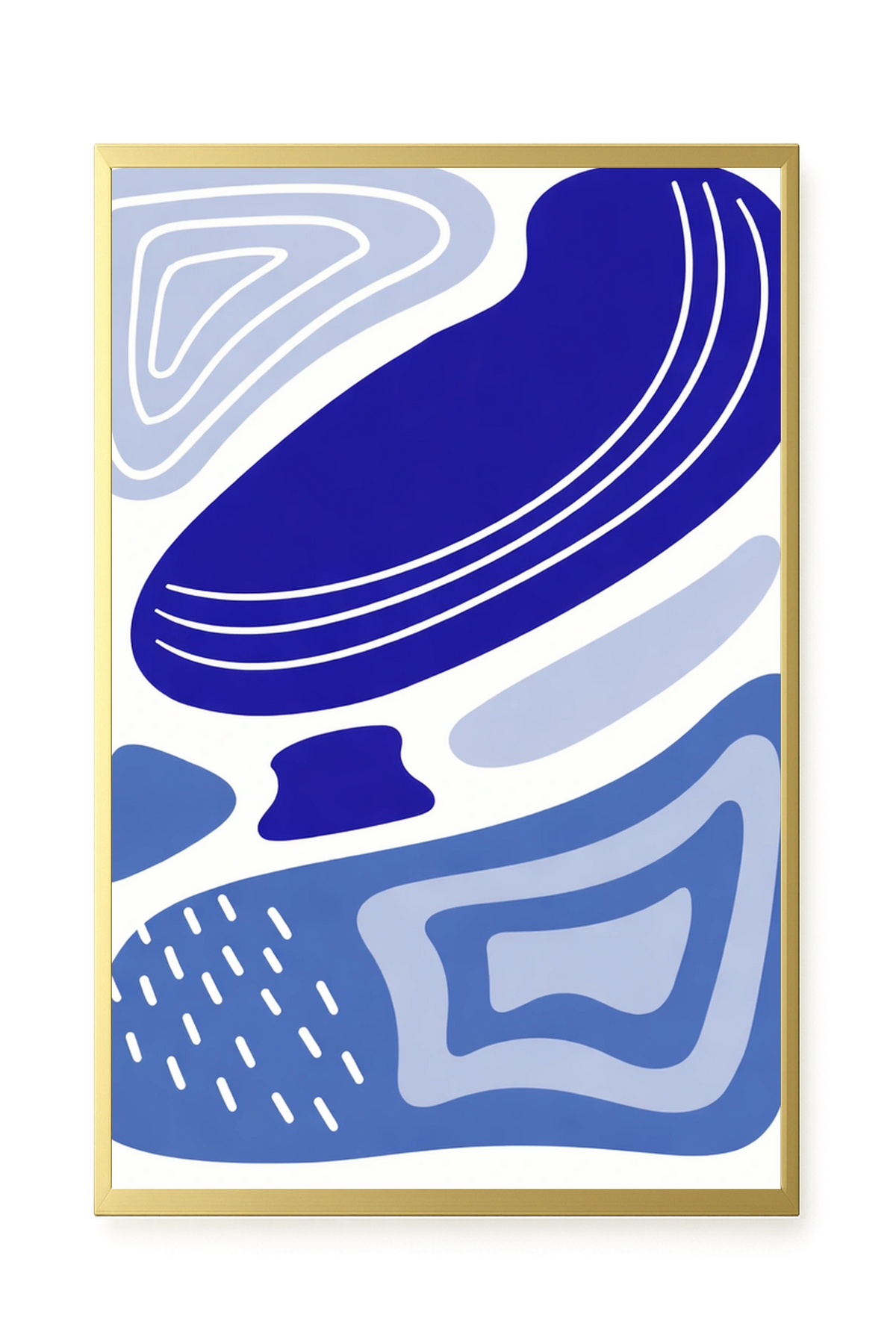 Layered blue flowing pattern Canvas Print