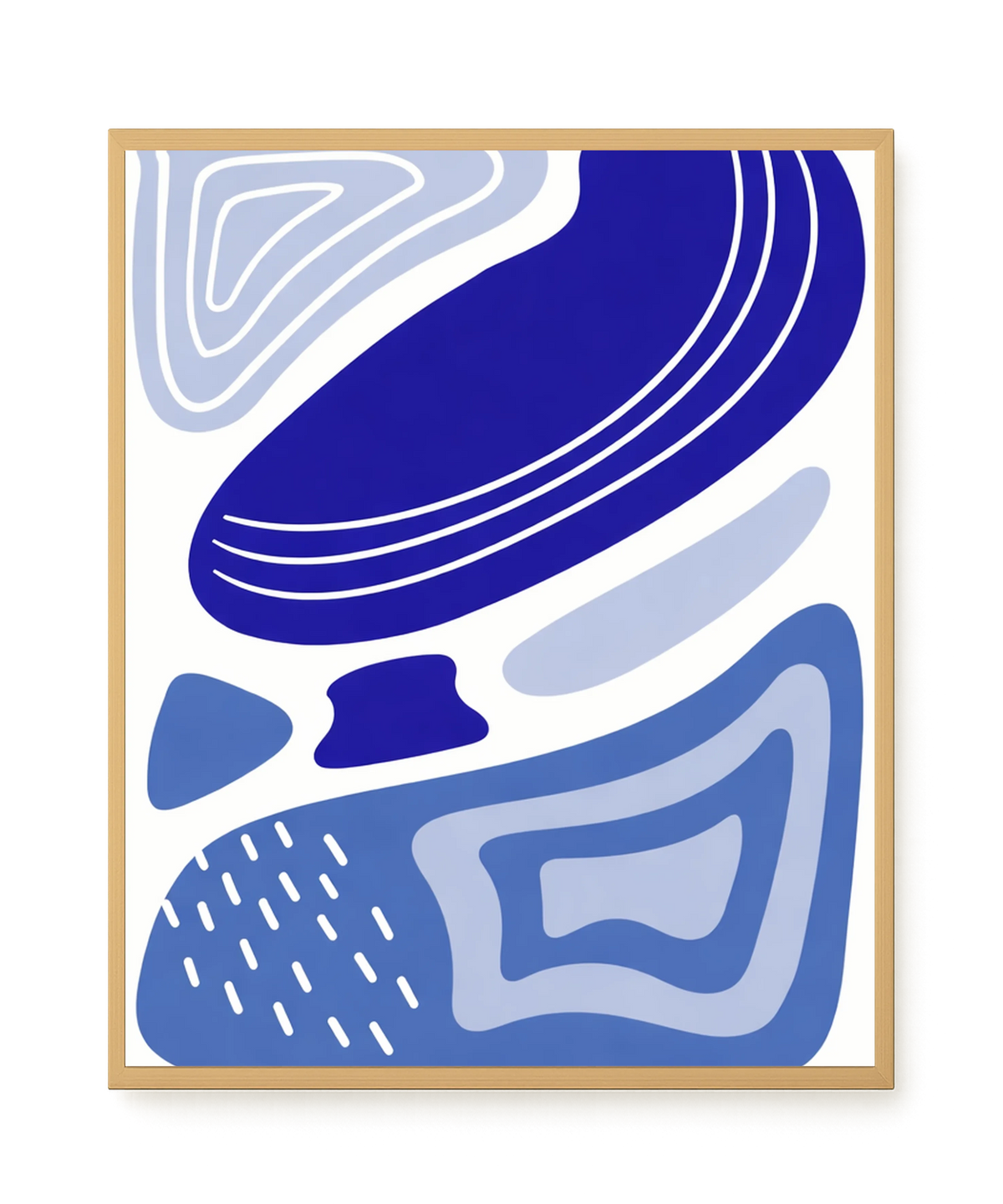 Layered blue flowing pattern Canvas Print
