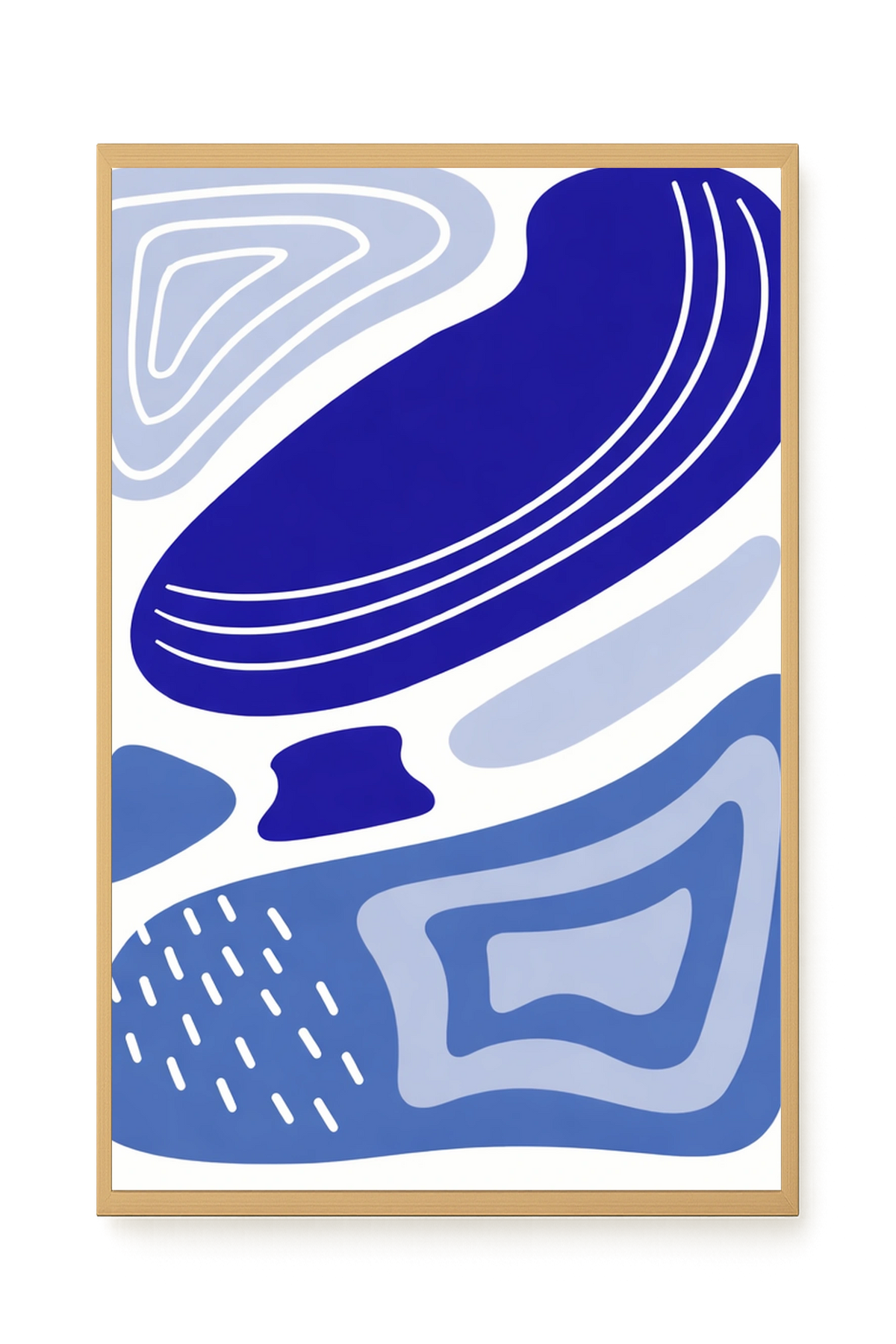 Layered blue flowing pattern Canvas Print