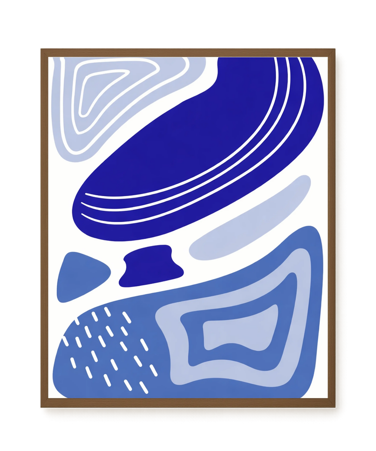 Layered blue flowing pattern Canvas Print