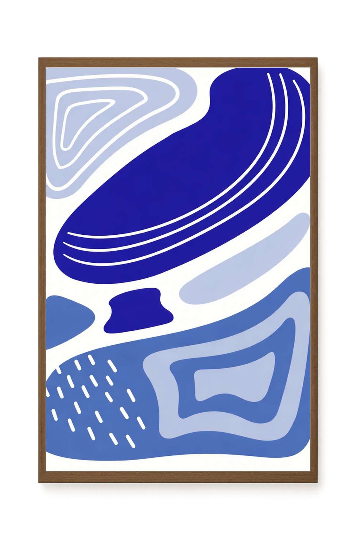 Layered blue flowing pattern Canvas Print