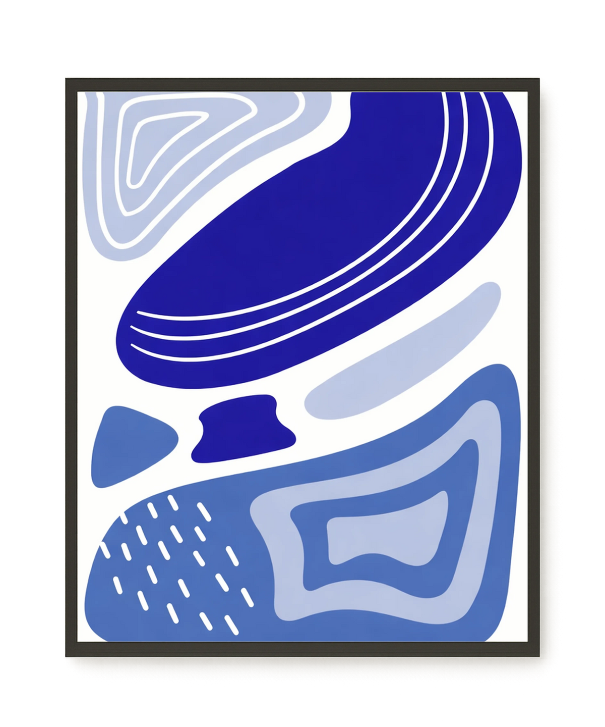 Layered blue flowing pattern Canvas Print