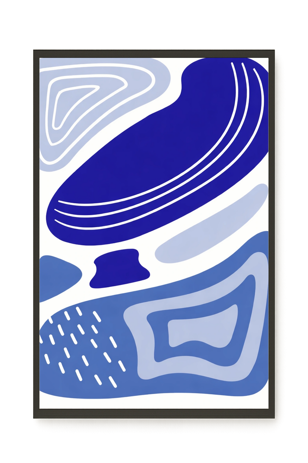Layered blue flowing pattern Canvas Print