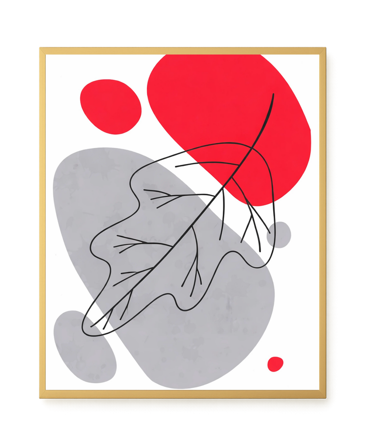 Abstract composition in red and grey Canvas Wall Art