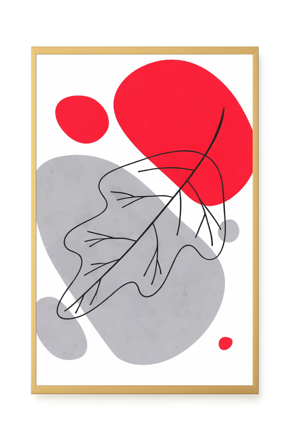 Abstract composition in red and grey Canvas Wall Art
