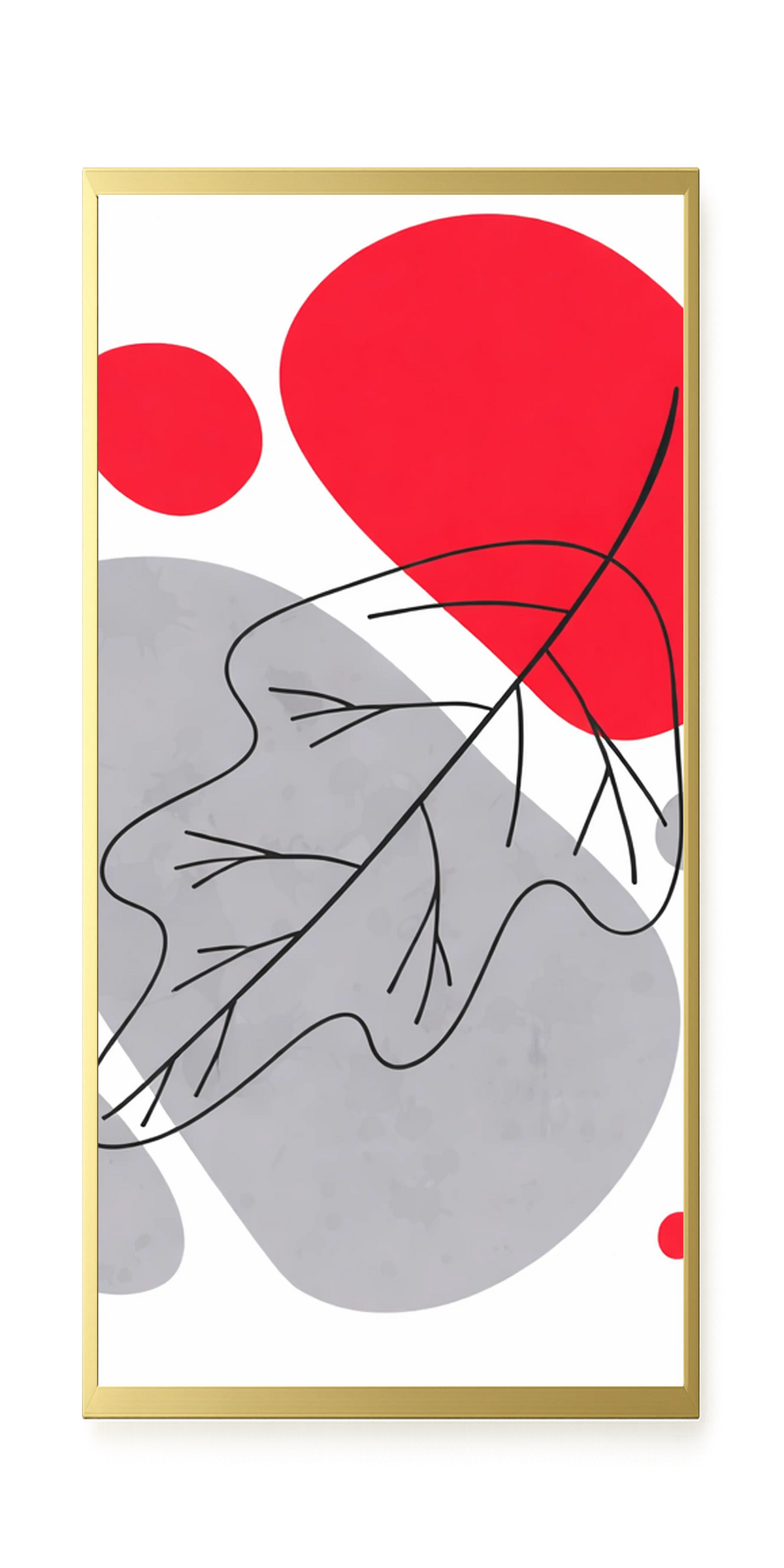 Abstract composition in red and grey Canvas Wall Art