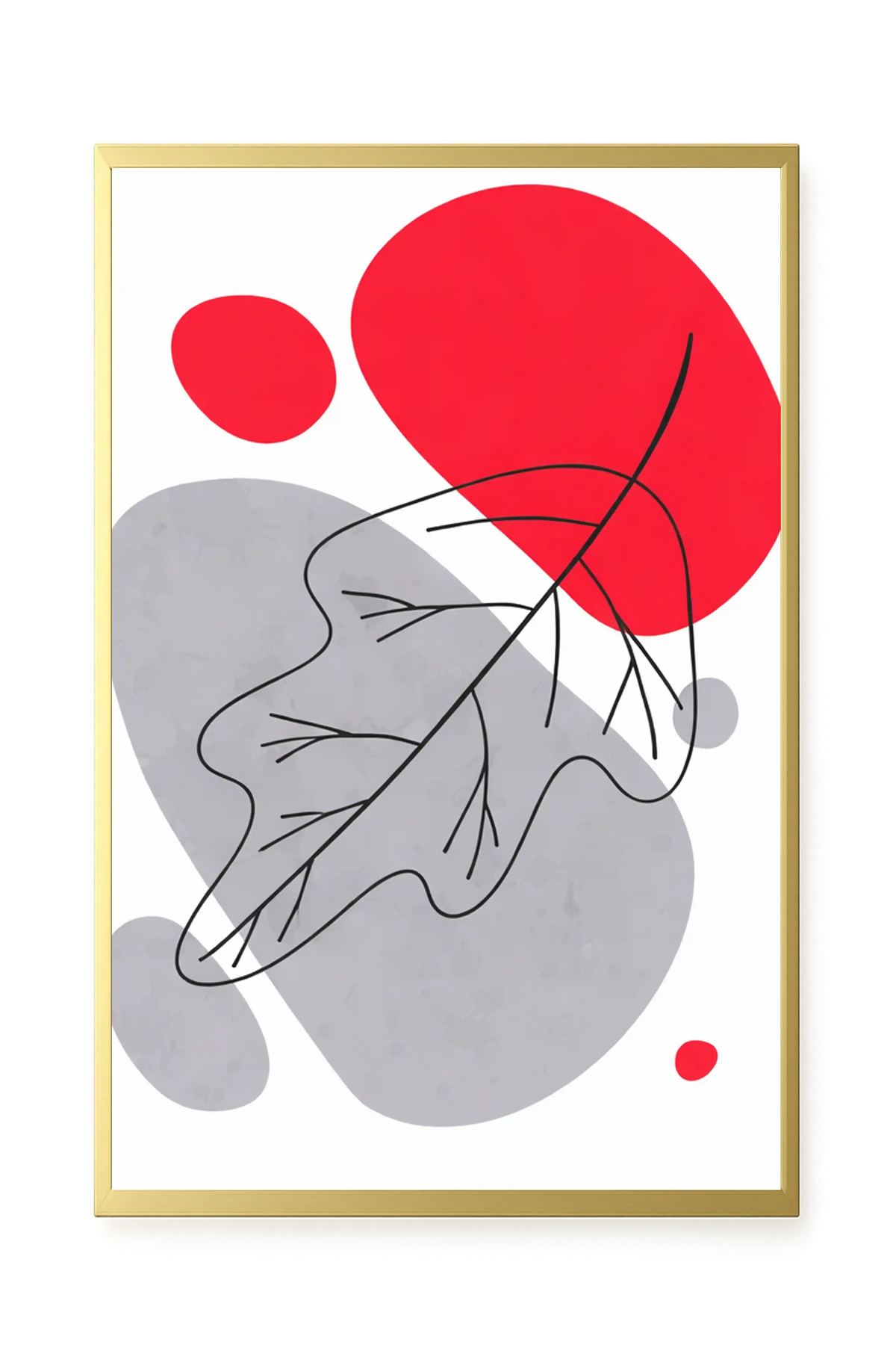 Abstract composition in red and grey Canvas Wall Art
