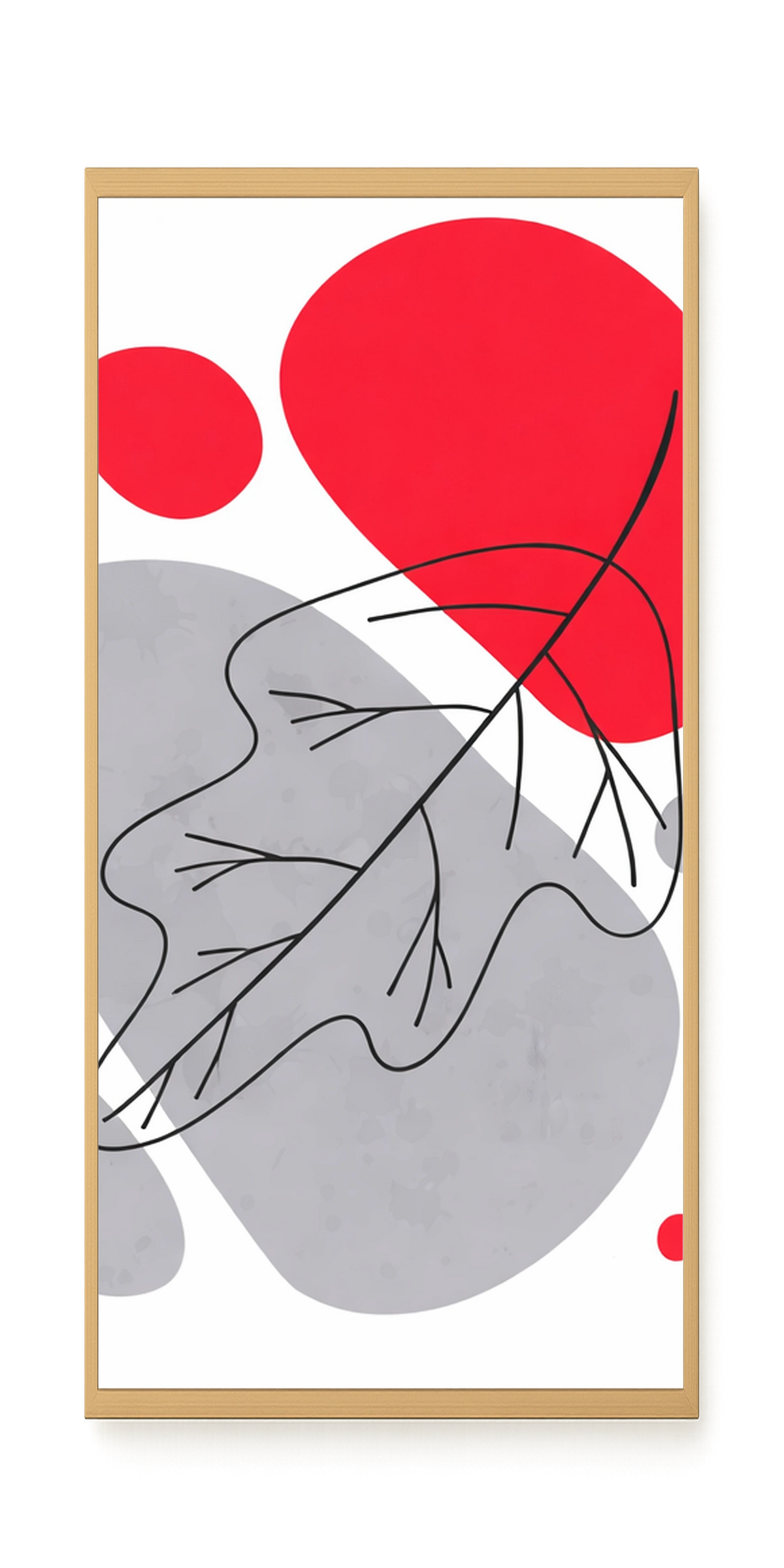 Abstract composition in red and grey Canvas Wall Art