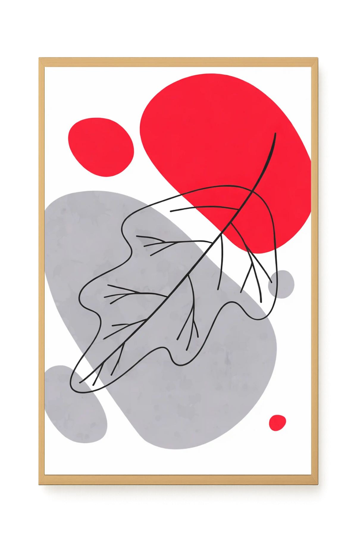 Abstract composition in red and grey Canvas Wall Art