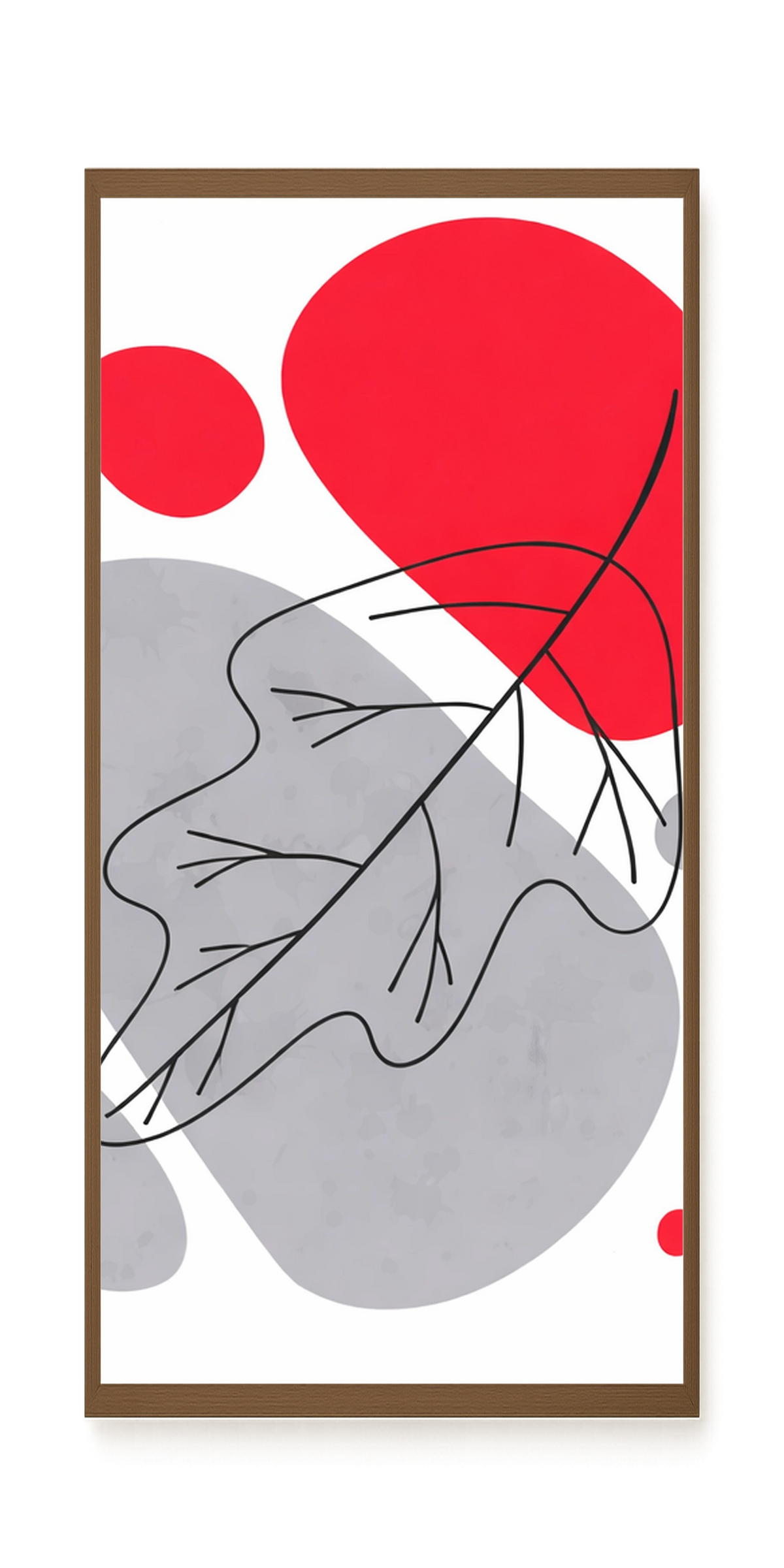 Abstract composition in red and grey Canvas Wall Art
