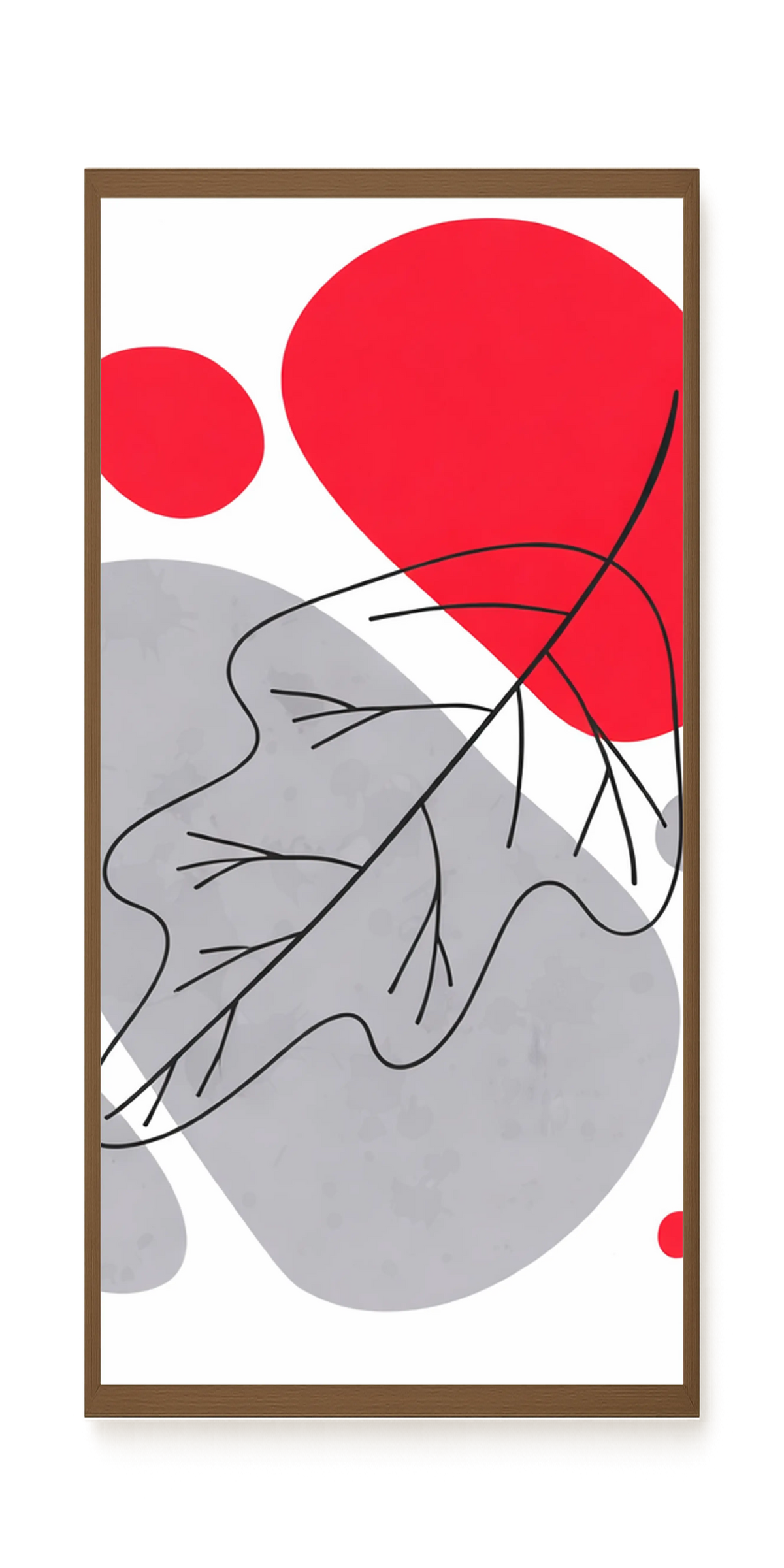 Abstract composition in red and grey Canvas Wall Art
