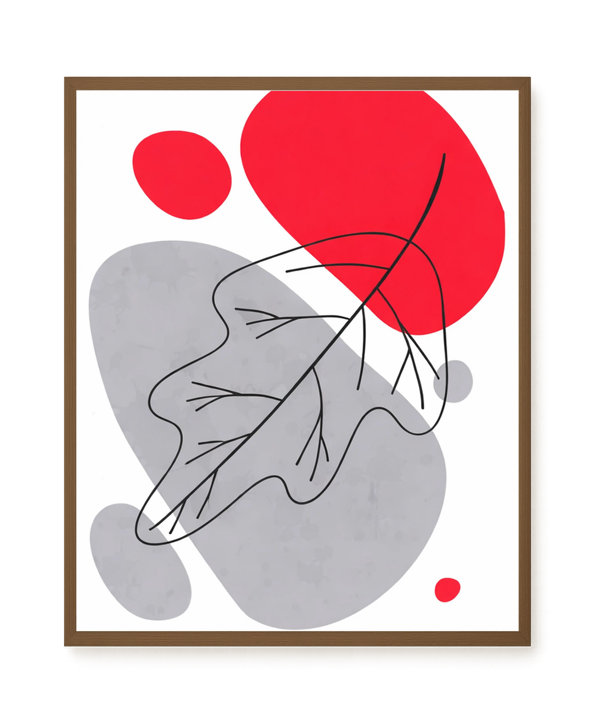 Abstract composition in red and grey Canvas Wall Art