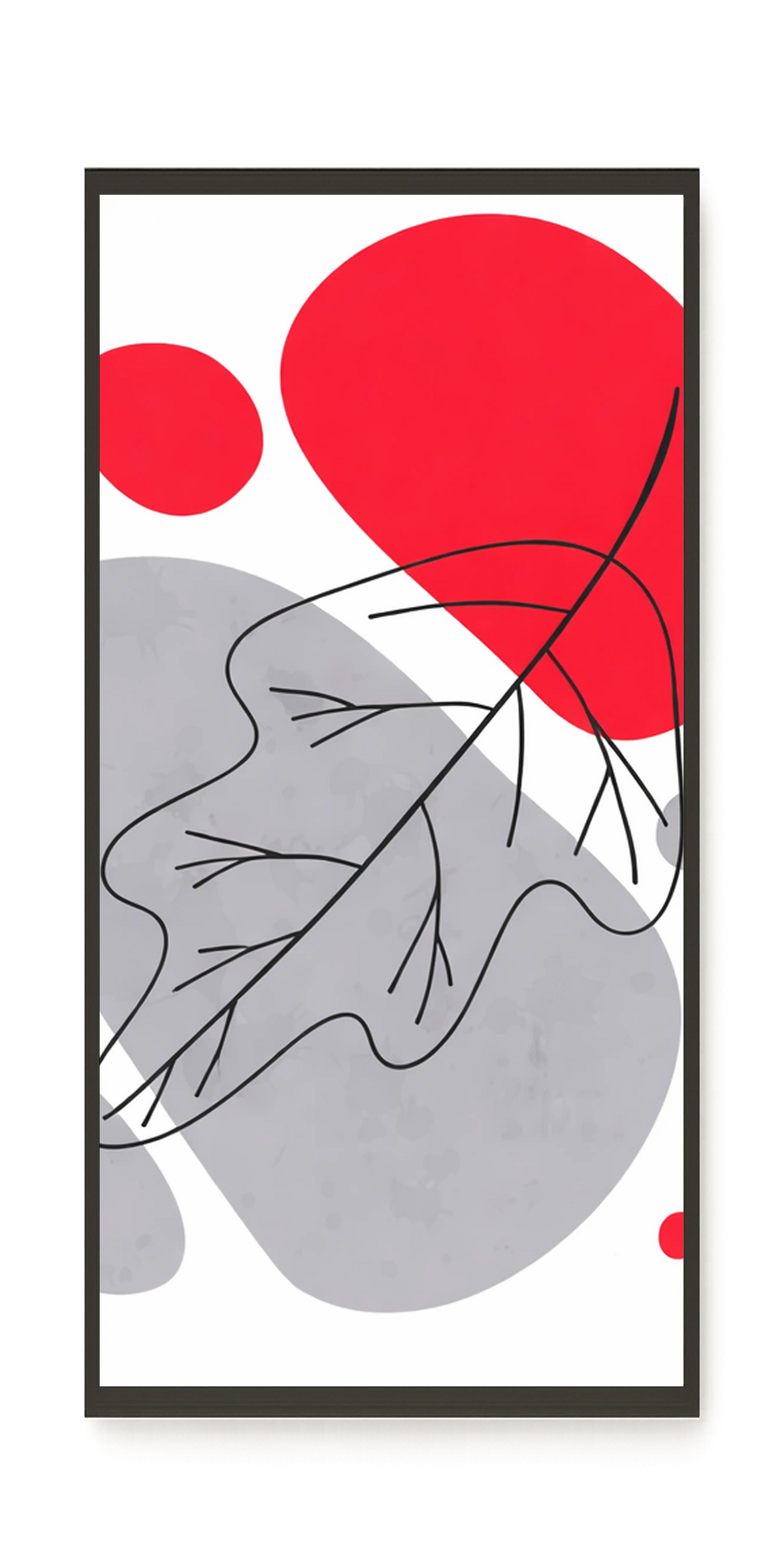 Abstract composition in red and grey Canvas Wall Art