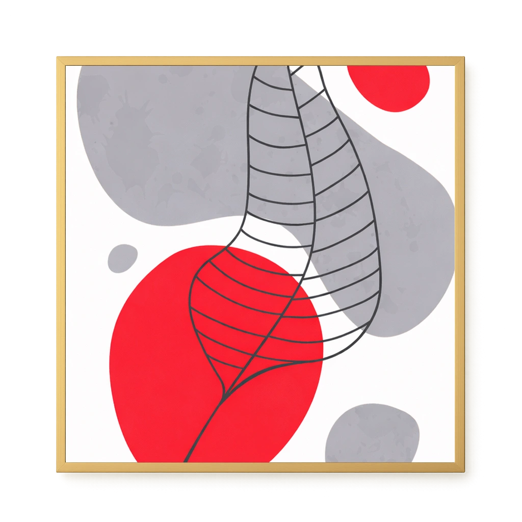 Geometric leaf over abstract background Canvas Print