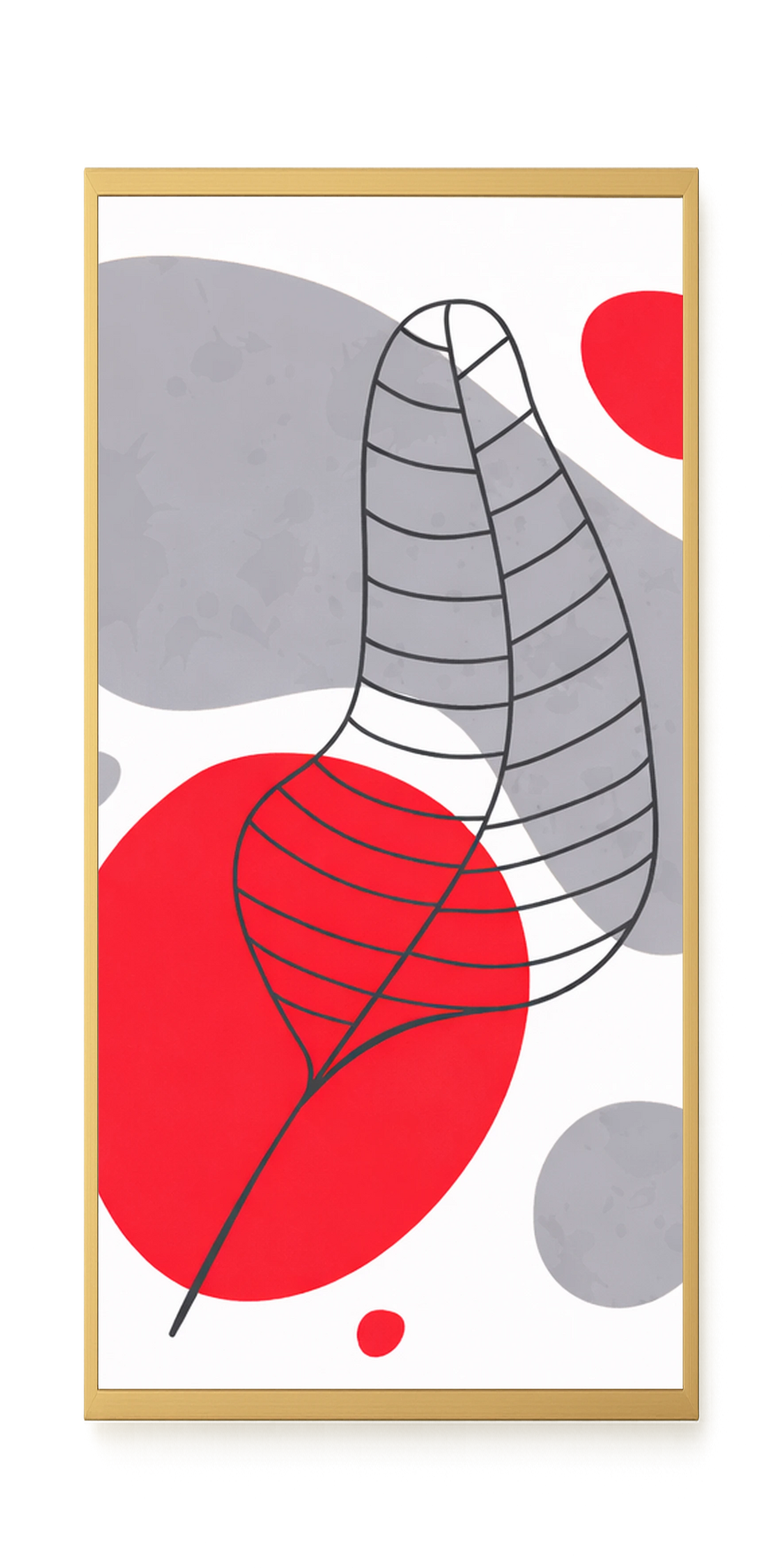 Geometric leaf over abstract background Canvas Print