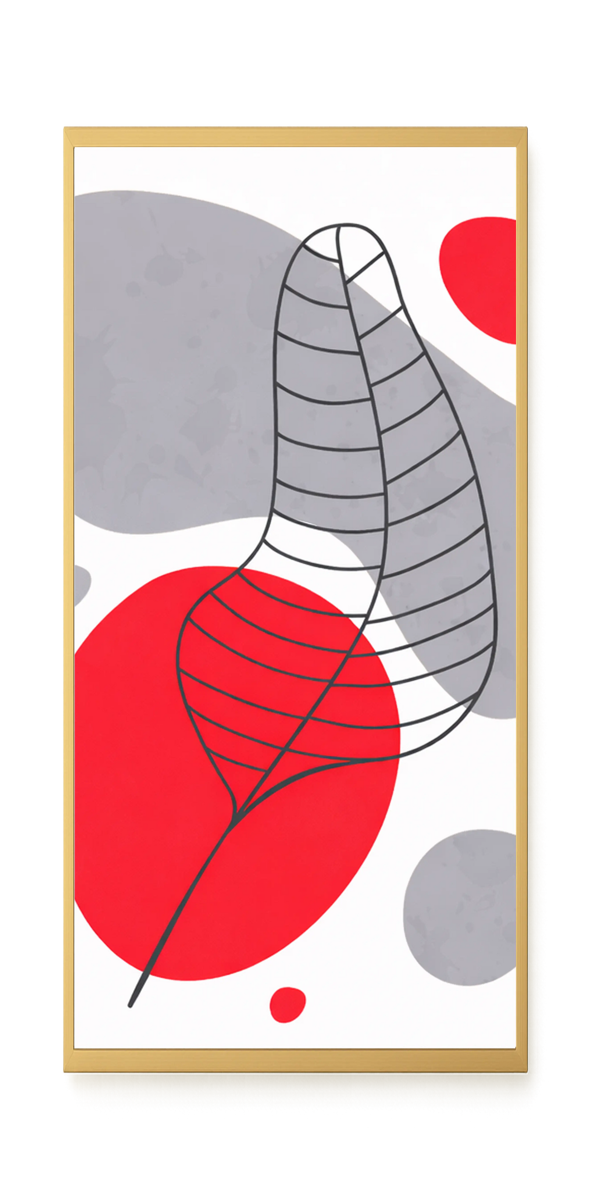 Geometric leaf over abstract background Canvas Print