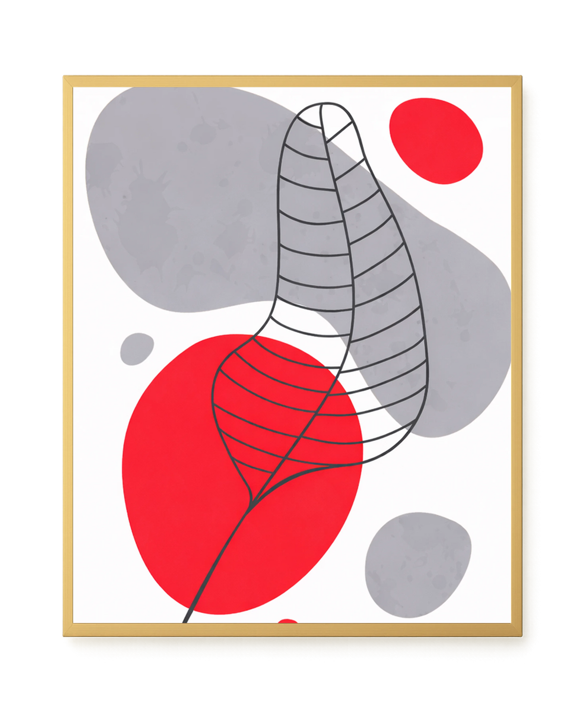 Geometric leaf over abstract background Canvas Print