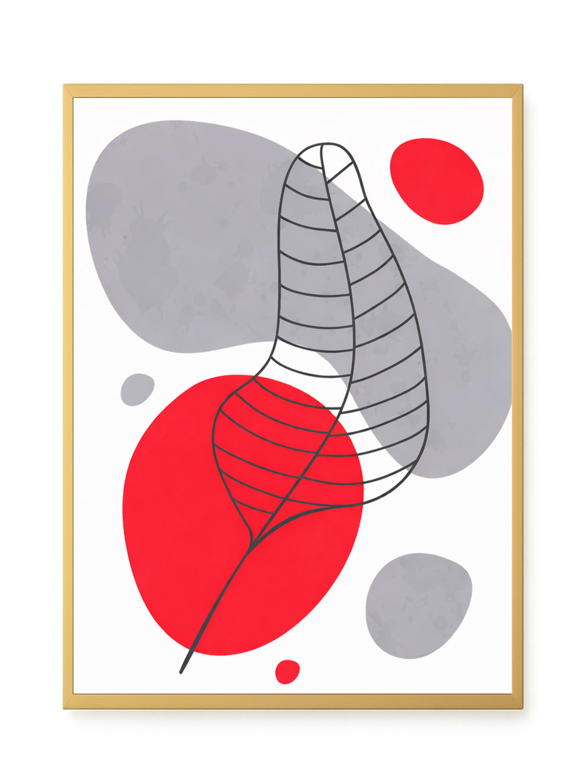 Geometric leaf over abstract background Canvas Print