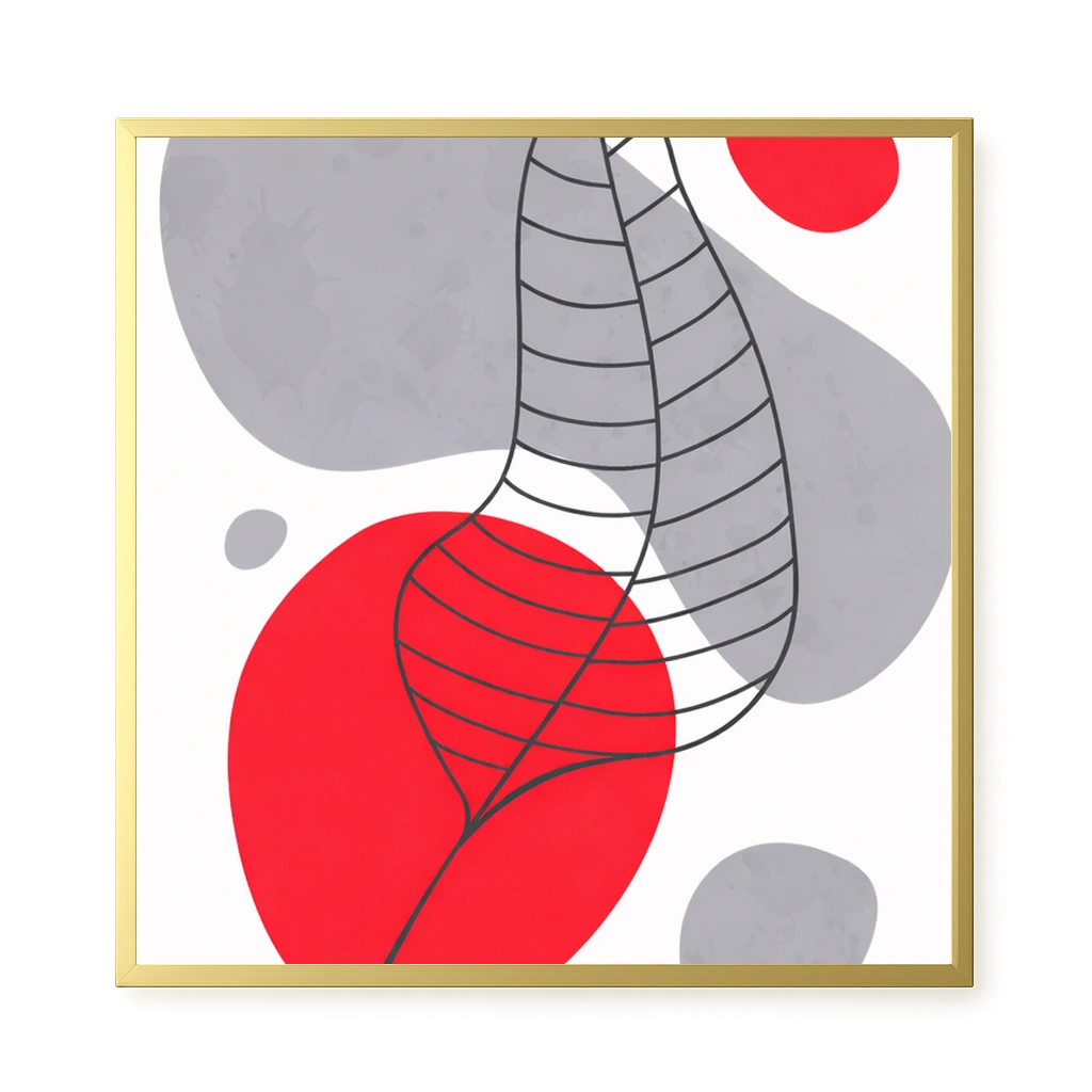 Geometric leaf over abstract background Canvas Print
