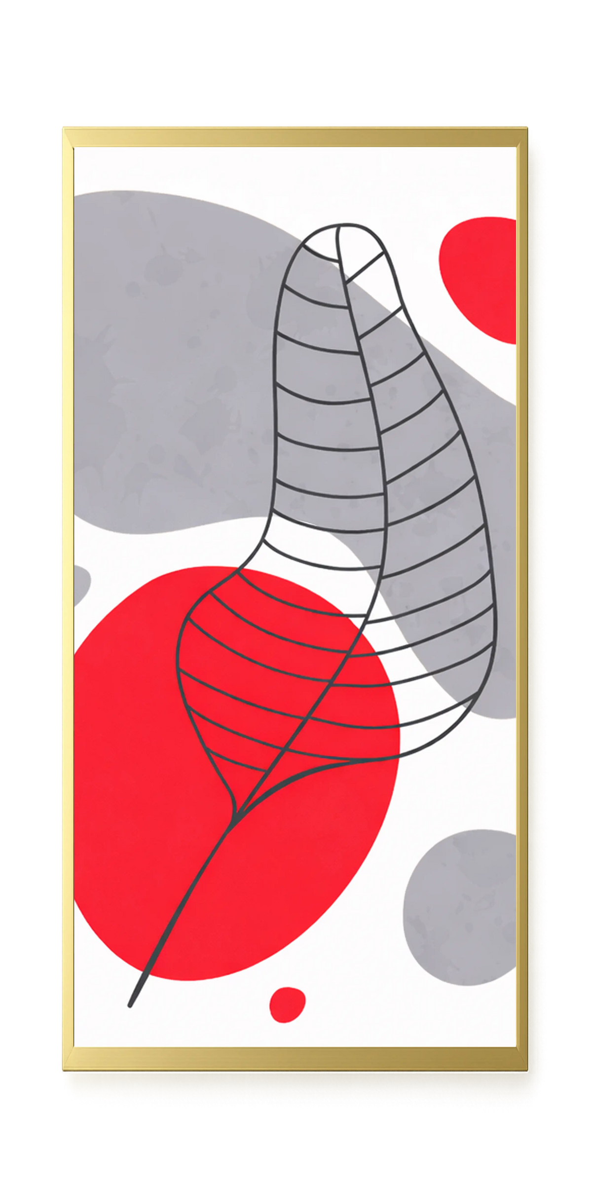 Geometric leaf over abstract background Canvas Print