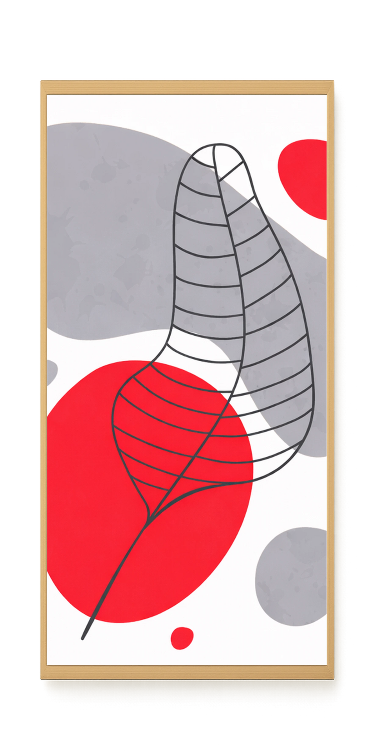Geometric leaf over abstract background Canvas Print
