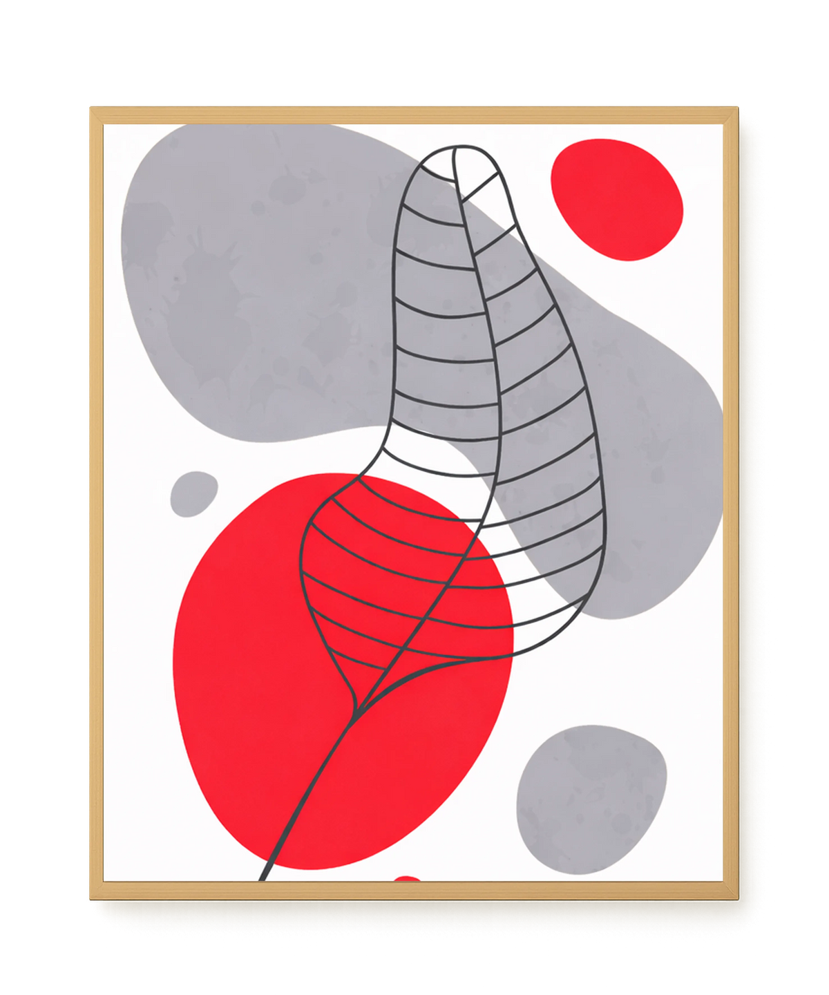 Geometric leaf over abstract background Canvas Print