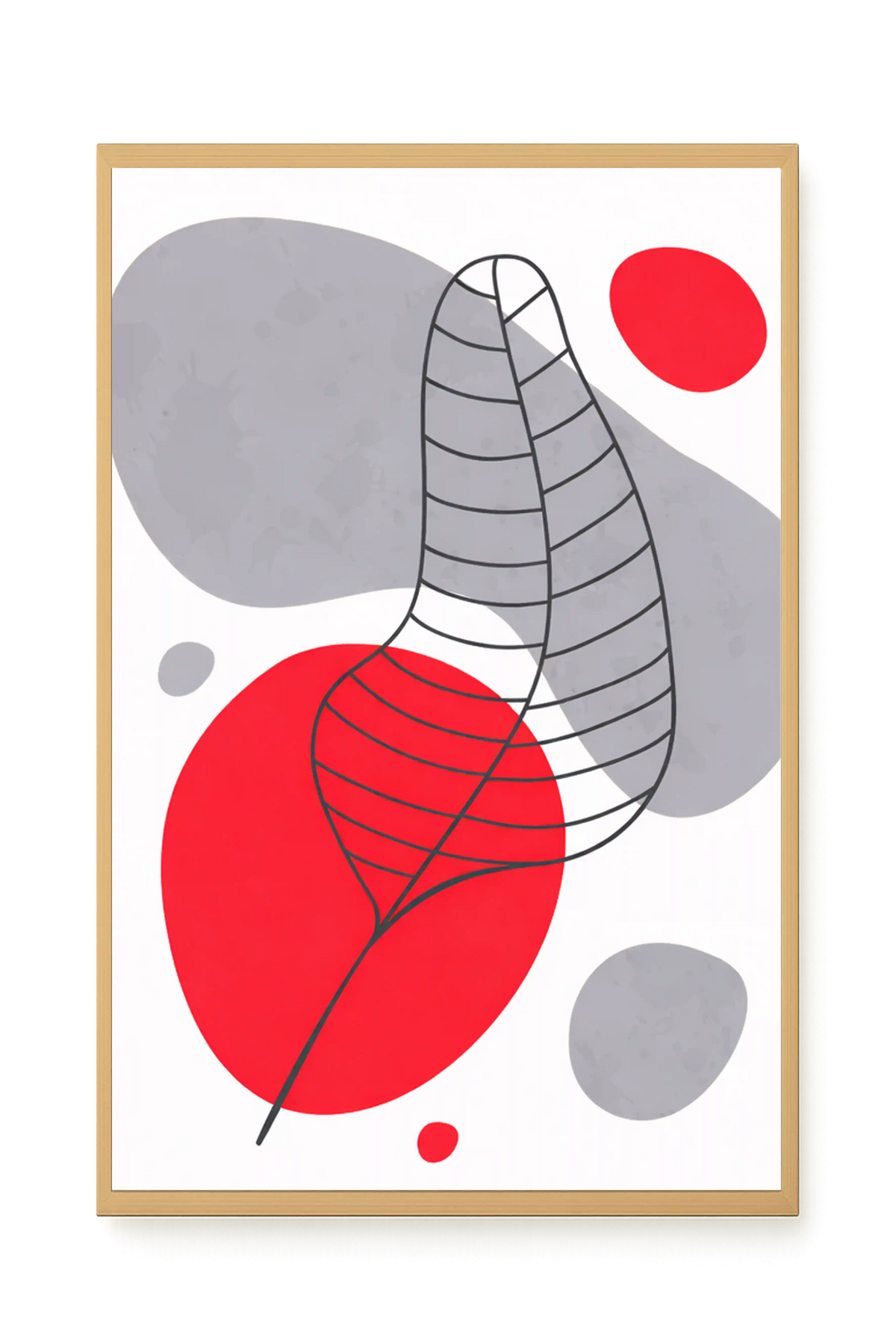 Geometric leaf over abstract background Canvas Print