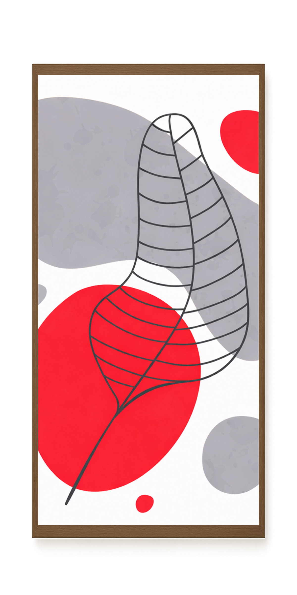 Geometric leaf over abstract background Canvas Print
