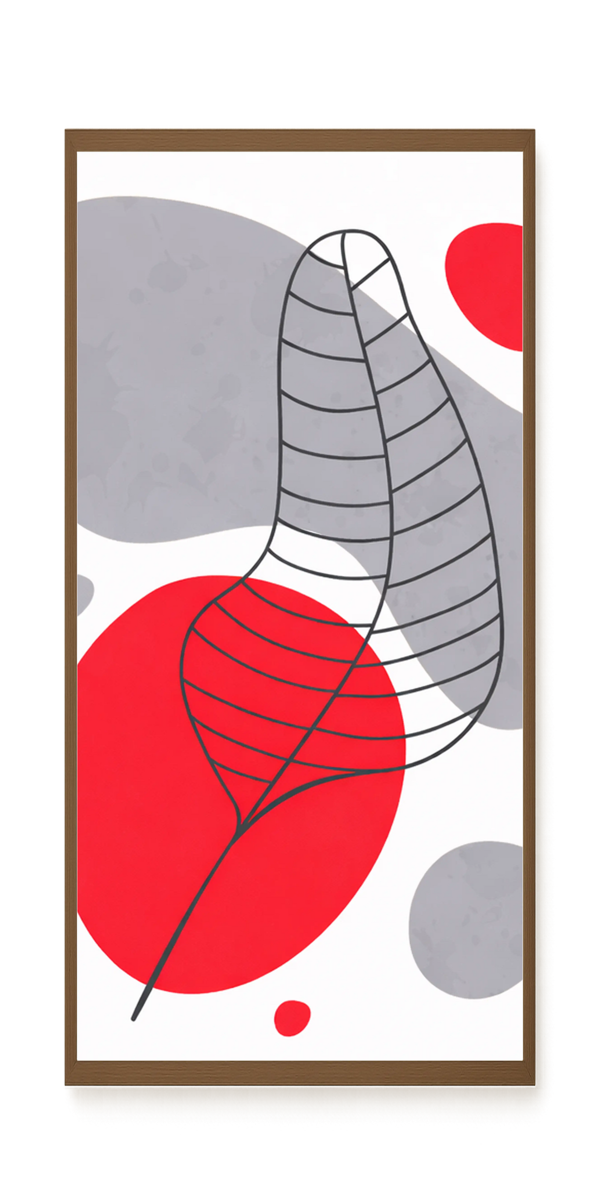 Geometric leaf over abstract background Canvas Print