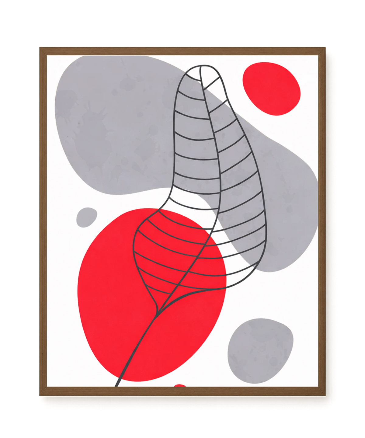 Geometric leaf over abstract background Canvas Print