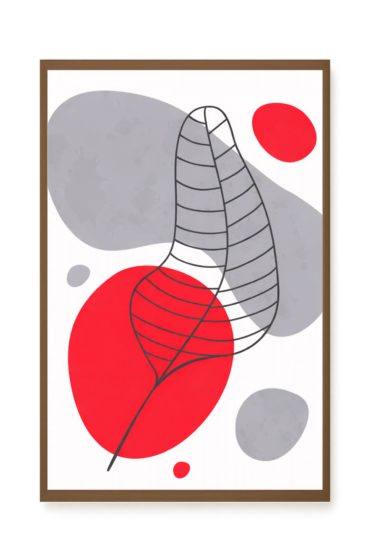 Geometric leaf over abstract background Canvas Print