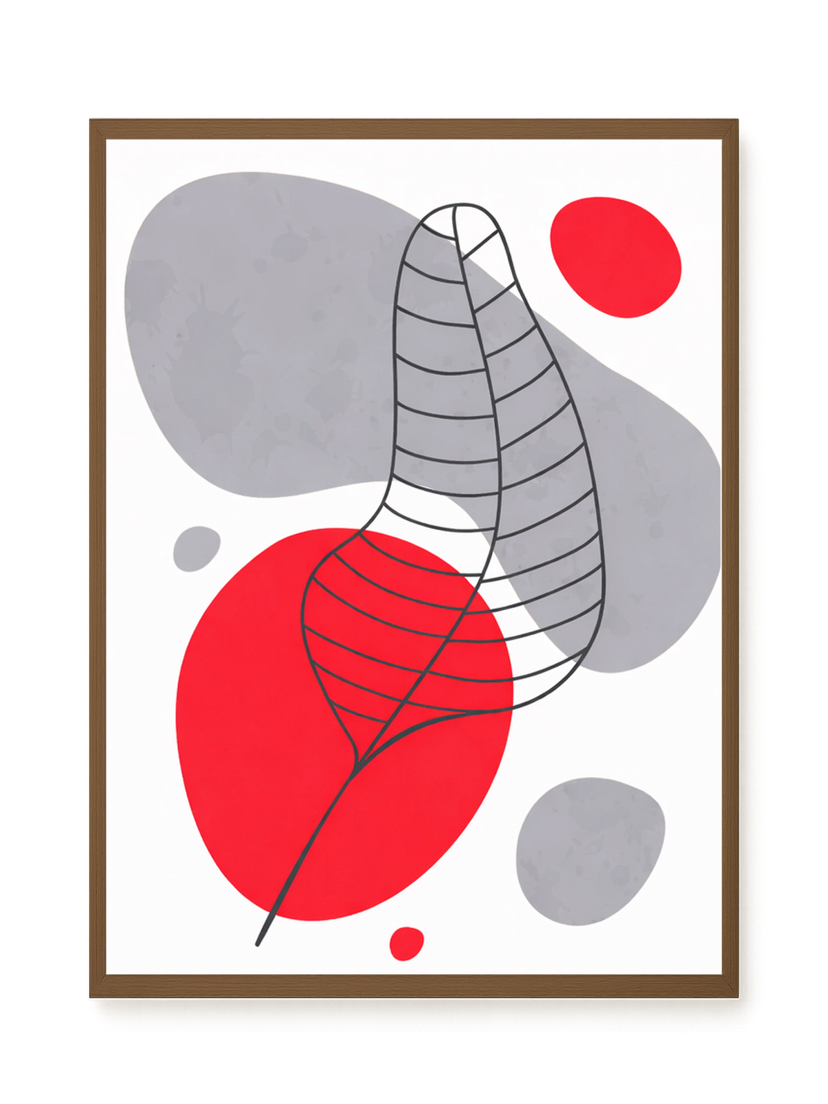 Geometric leaf over abstract background Canvas Print