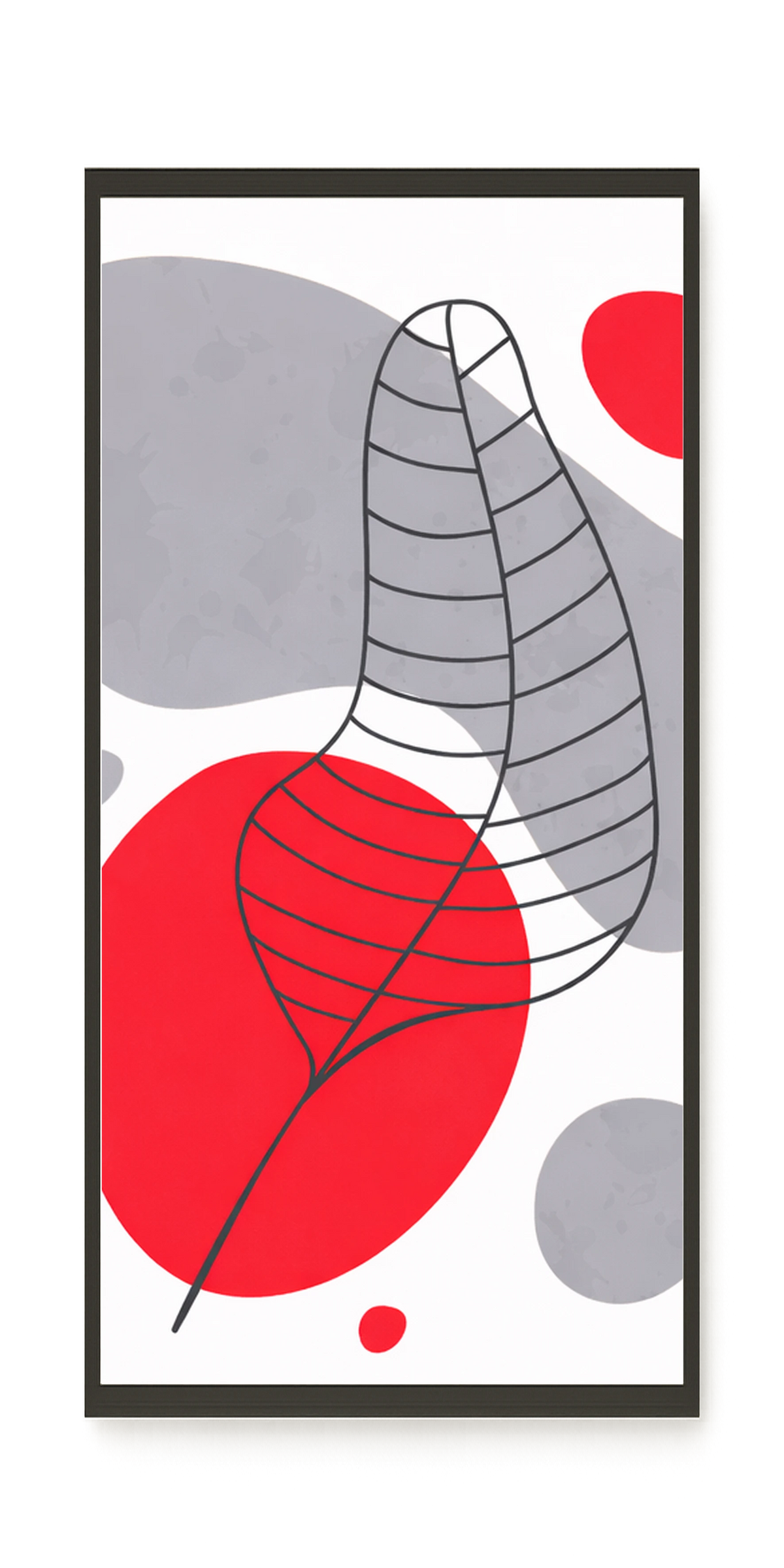 Geometric leaf over abstract background Canvas Print