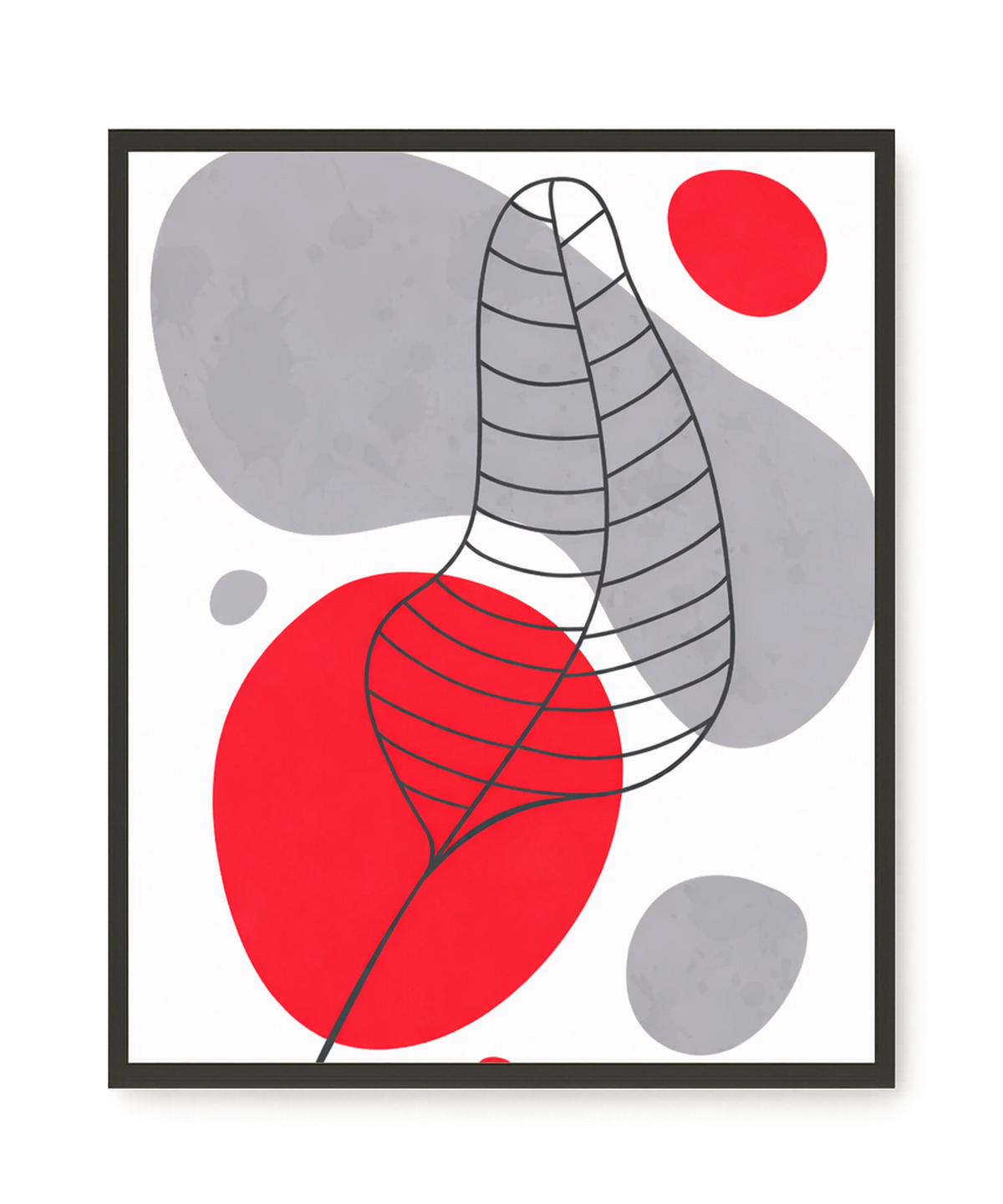 Geometric leaf over abstract background Canvas Print