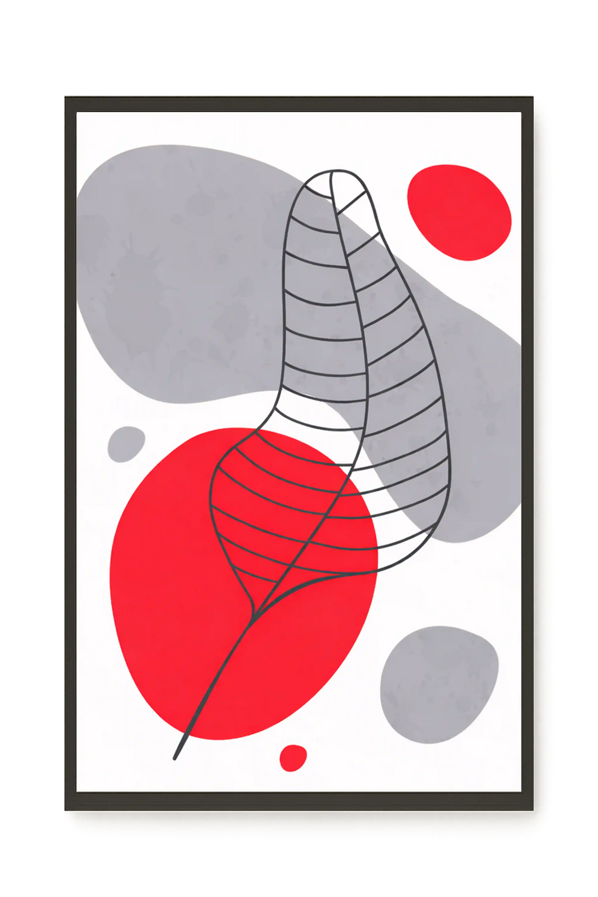 Geometric leaf over abstract background Canvas Print