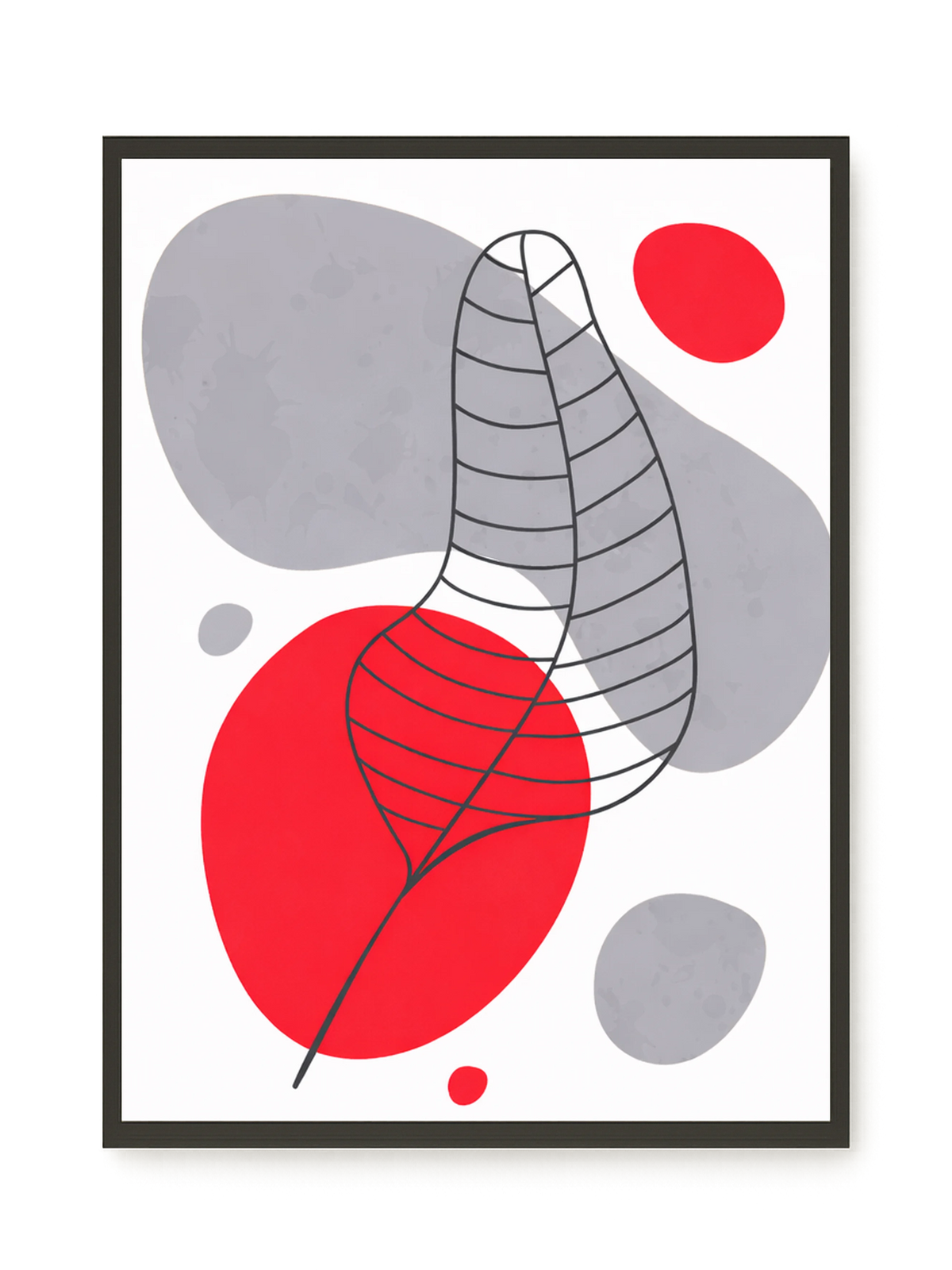 Geometric leaf over abstract background Canvas Print