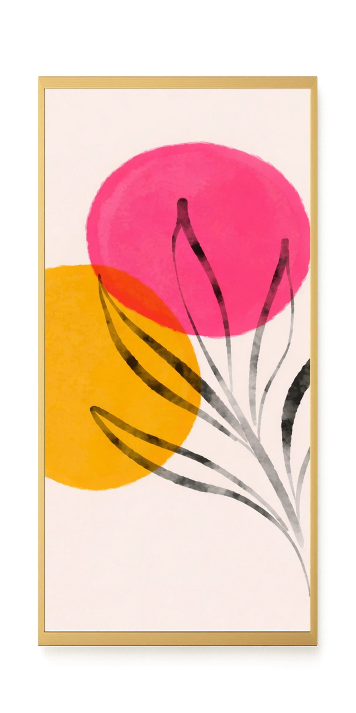Abstract flowers in pink and yellow tones Canvas Print