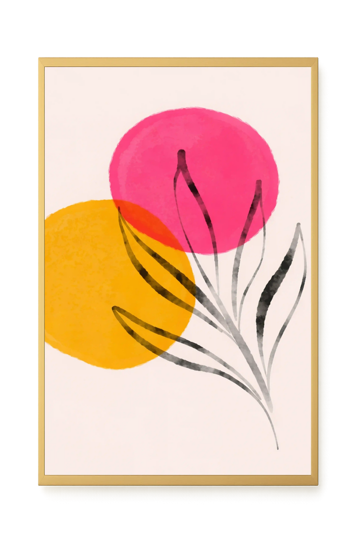 Abstract flowers in pink and yellow tones Canvas Print