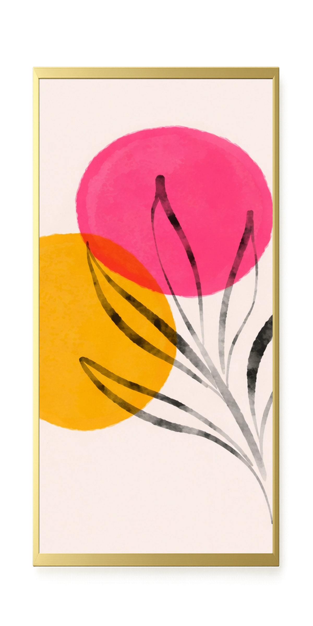 Abstract flowers in pink and yellow tones Canvas Print