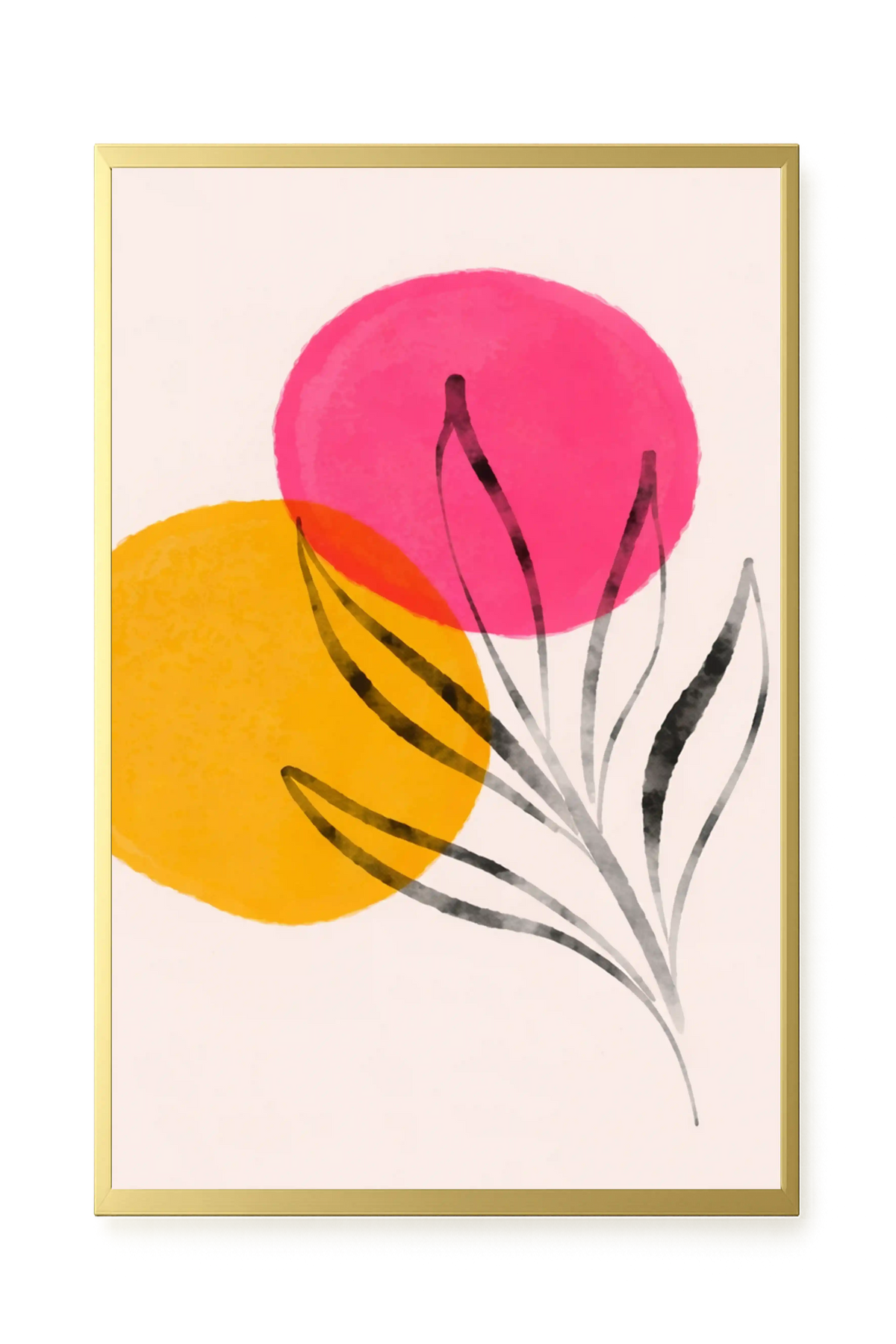 Abstract flowers in pink and yellow tones Canvas Print