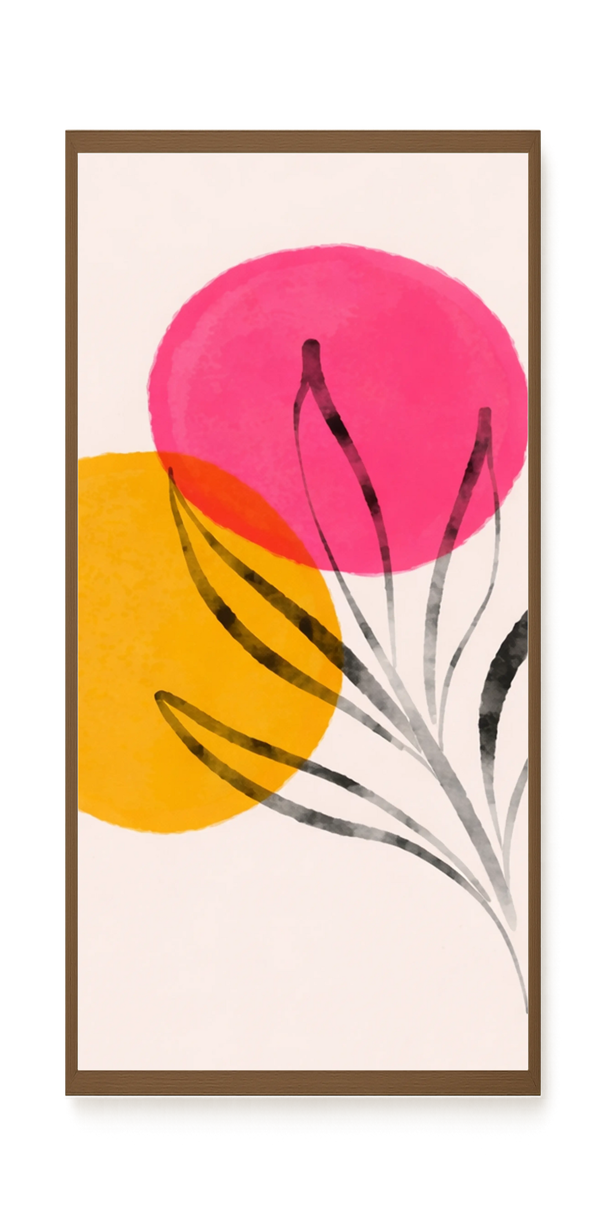 Abstract flowers in pink and yellow tones Canvas Print