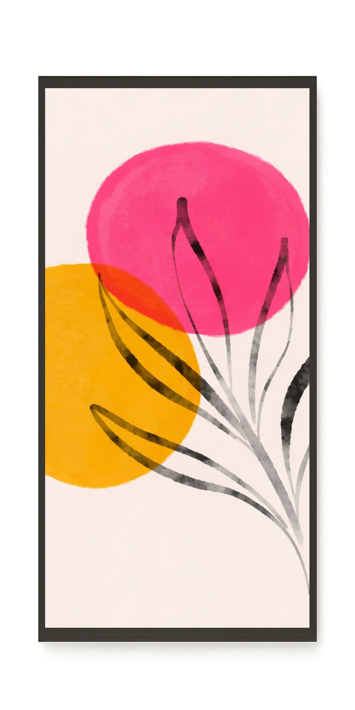 Abstract flowers in pink and yellow tones Canvas Print