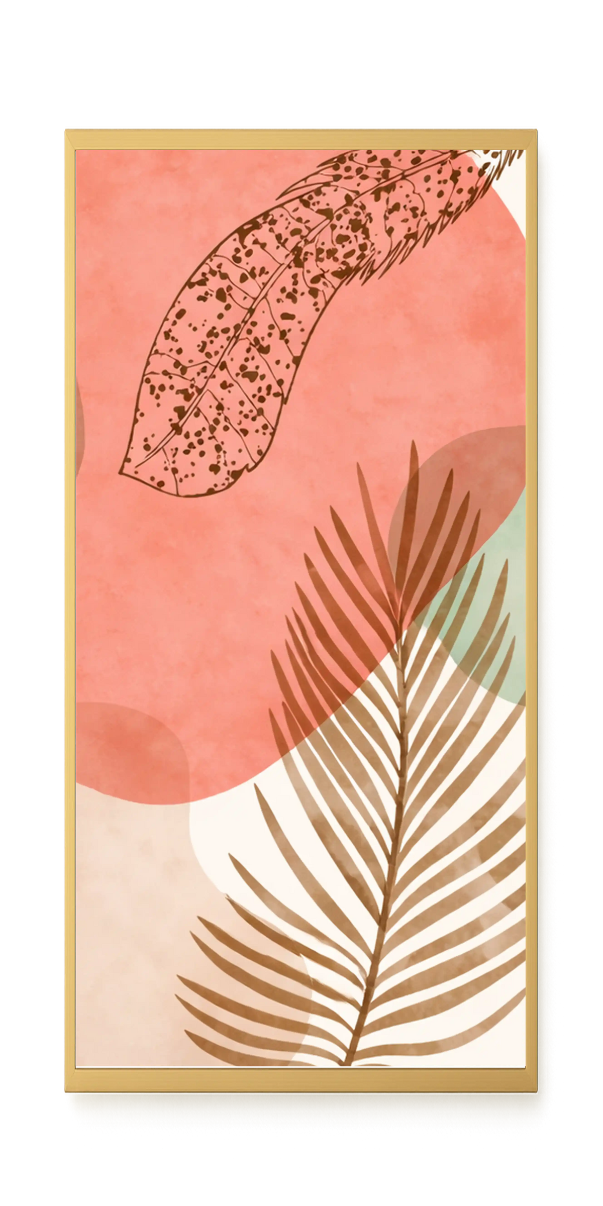 Tropical leaves with soft neutral background Canvas Wall Art