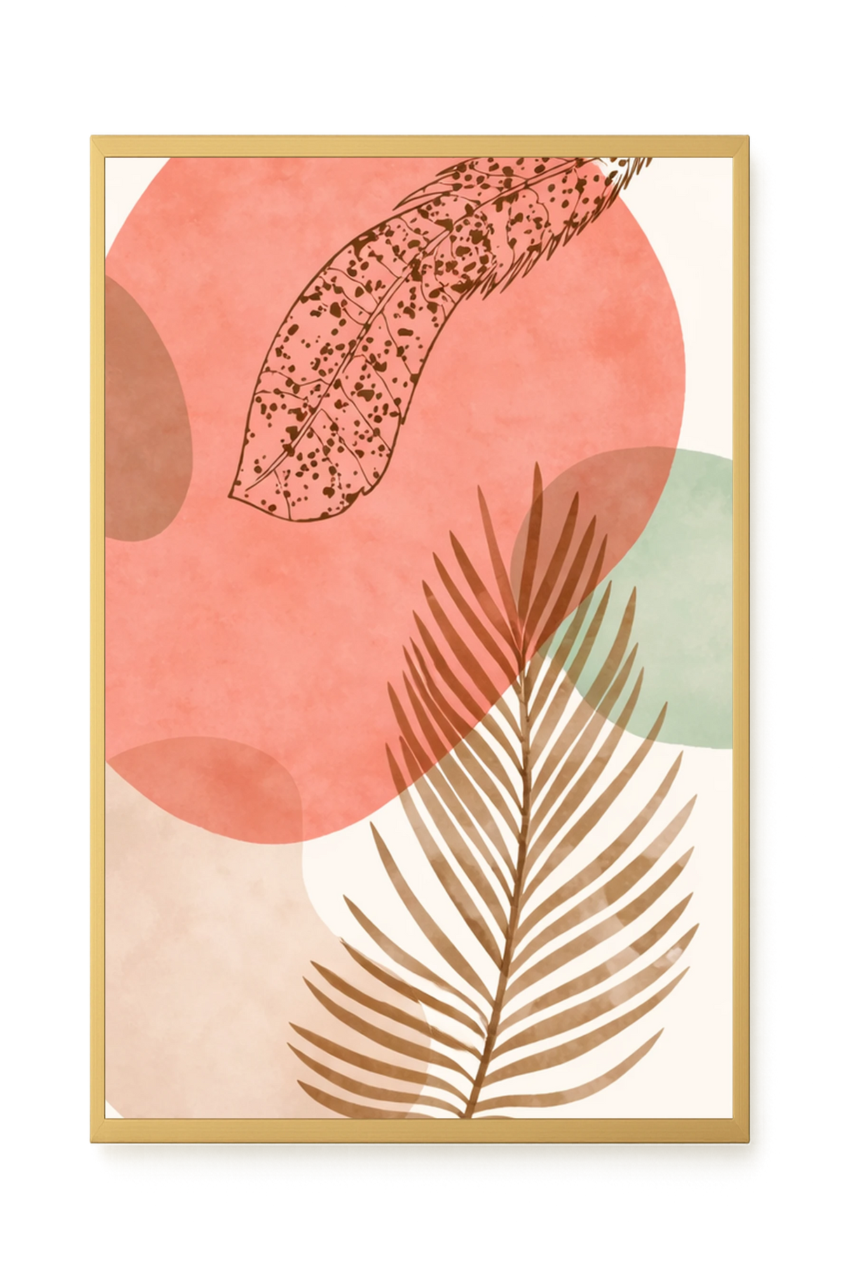Tropical leaves with soft neutral background Canvas Wall Art