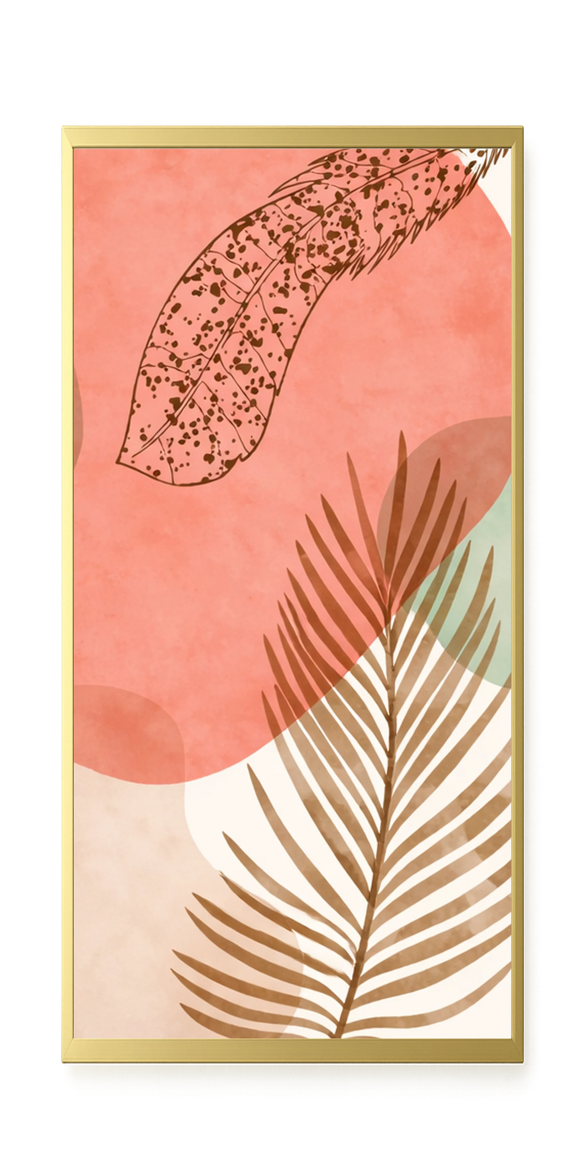Tropical leaves with soft neutral background Canvas Wall Art